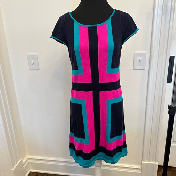 Lilly Pulitzer Knit Geometric Graphic Sweater Dress Medium - Picture 1 of 7